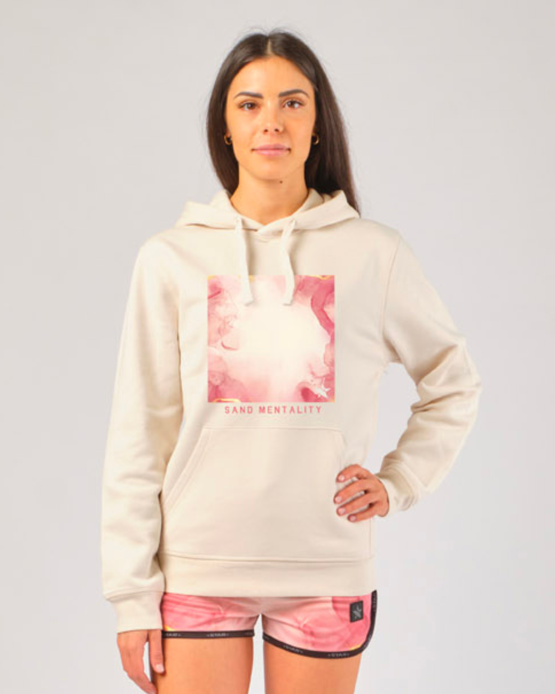 STAR Beachwear signature print unisex hoodie in organic recycled blend with kangaroo pocket.
