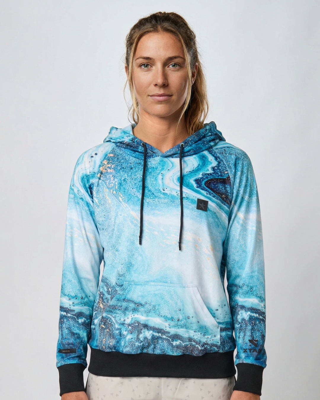 STAR unisex velvet hoodie - Premium plush fabric sweatshirt for a soft-touch beach lifestyle look.