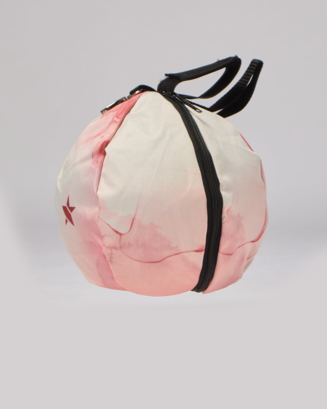 STAR Beach Volleyball Ball Bag with vibrant graphic print, featuring an integrated backpack hook and elastic handle