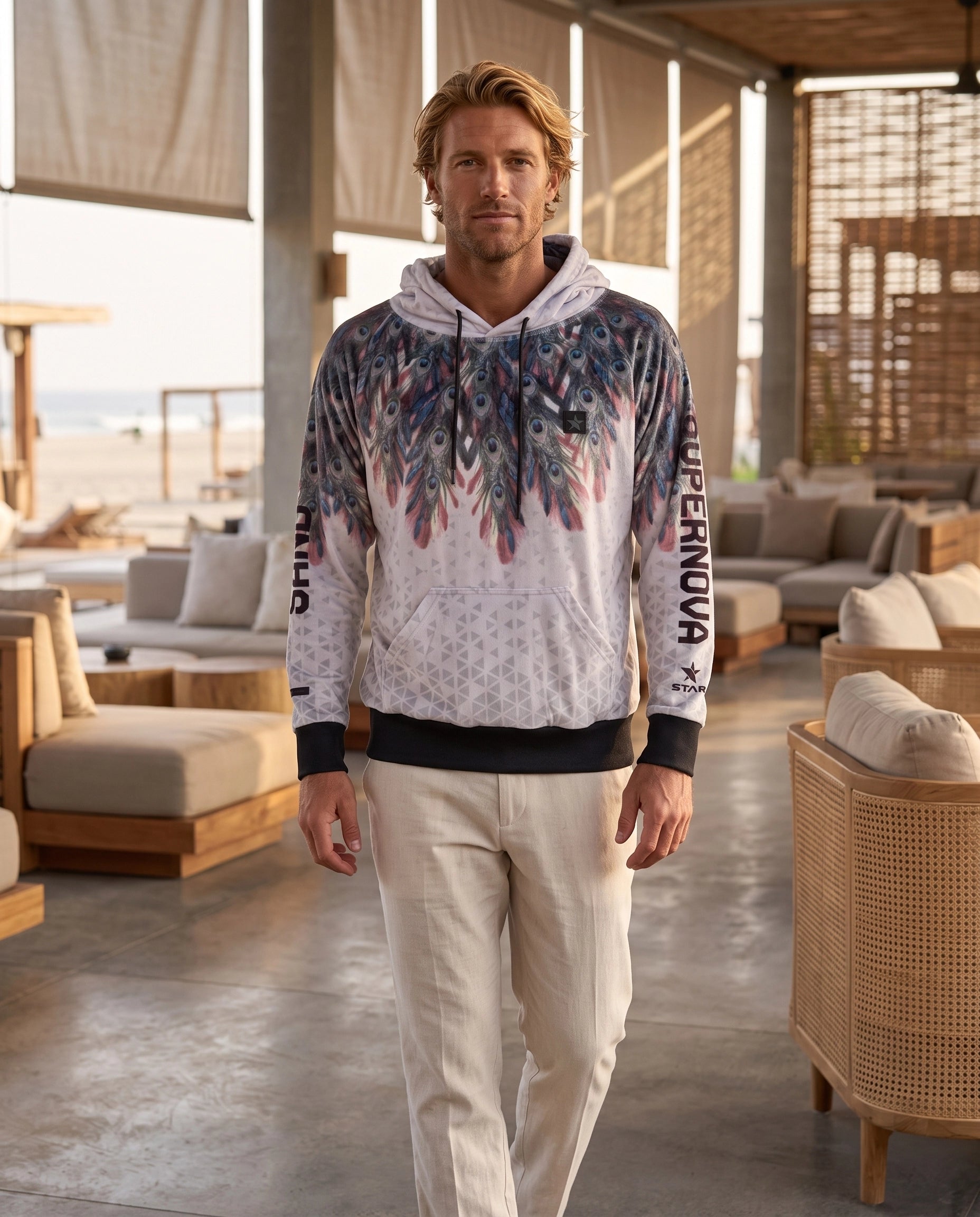 STAR "Velvet" Unisex Hoodie - Luxurious Soft-Touch Velour Hooded Sweatshirt