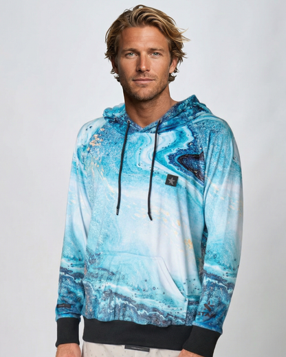 STAR unisex velvet hoodie - Premium plush fabric sweatshirt for a soft-touch beach lifestyle look.