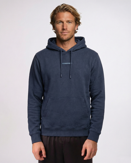 beach volleybal player  wearing a black hoodie on a white background