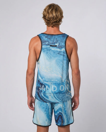 STAR Supernova performance tank top with Sand-Off technology, vibrant graphic anti-sand regular fit gear for beach volleyball.