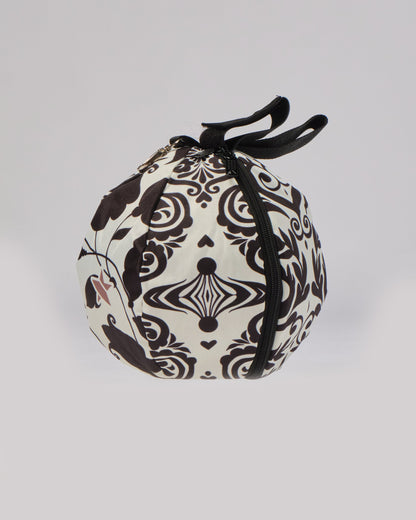 STAR Beach Volleyball Ball Bag with vibrant graphic print, featuring an integrated backpack hook and elastic handle